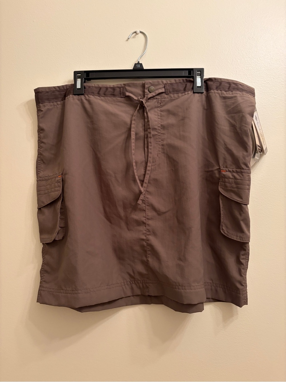 Women's Brown Cargo Skirt with Utility Pockets